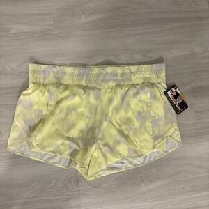 Avia Womens Short Plus Yellow Tie Dye Running Shorts with Bike Liner XXXL 22 NWT